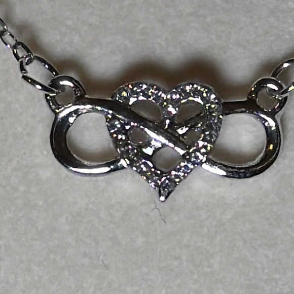Silver Heart Infinity Necklace - Picture 4 of 6